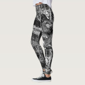 Leggings met grote zwarte-crème (Links)