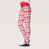 Leggings met het rode kerstpatroon (Links)
