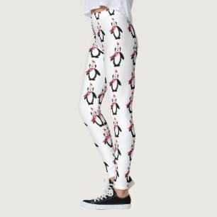 Leggings met kerst-kerstpinguïn
