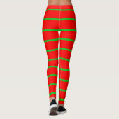 Leggings met kerststrepen en rode en groene kerst (Achterkant)