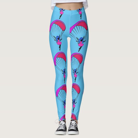leggings met kleurrijke paraglidepixel (Voorkant)