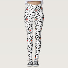Leggings met muzieknoten als thema