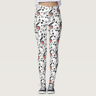 Leggings met muzieknoten als thema