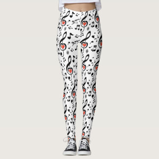 Leggings met muzieknoten als thema