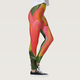 Leggings met Oranje/roze tulp