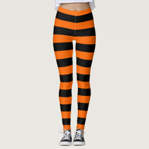 Leggings met Oranje/zwarte strepen