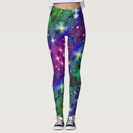 Leggings met patroon - Witte B&B Logo (Voorkant)