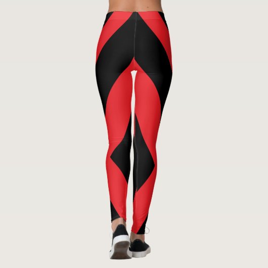 Leggings met rode en zwarte strepen Stripe verkant (Achterkant)