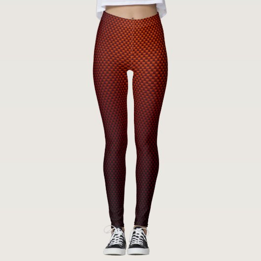 Leggings met roest zwart koolstofvezelpatroon (Voorkant)