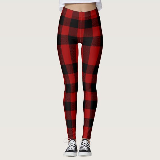 Leggings met rood en zwart (Voorkant)