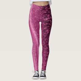 Leggings met roze en roestvrij borduurwerk