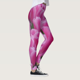 Leggings met roze tulpen
