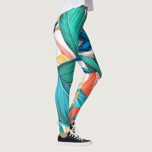Leggings met tropische bladeren