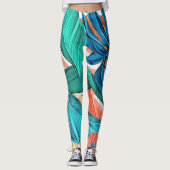 Leggings met tropische bladeren (Voorkant)