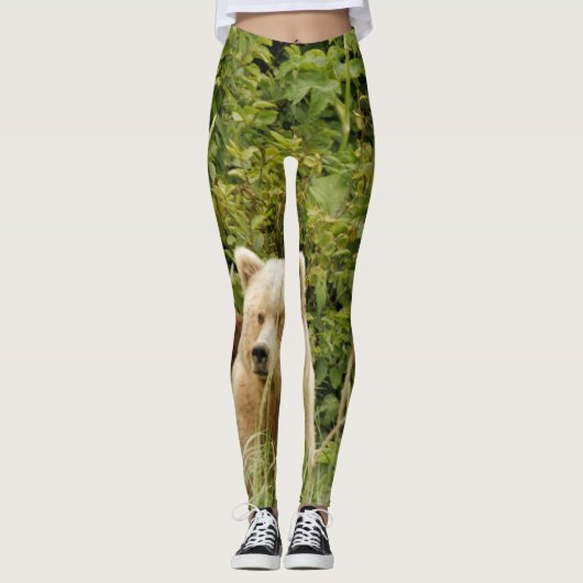 leggings met twee grizzly beer cubs plus moeder (Voorkant)
