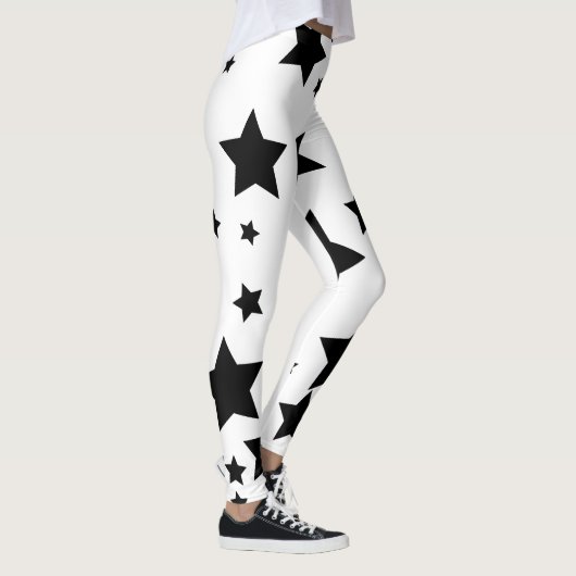 leggings met witte en zwarte sterren (Rechts)