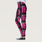 Leggings met zwarte en roze "Sweet 16" (Links)