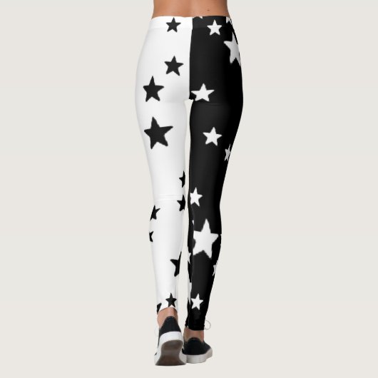 Leggings met zwarte en witte ster (Achterkant)