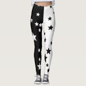 Leggings met zwarte en witte ster (Voorkant)