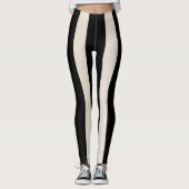 Leggings met zwarte en witte streep (Voorkant)