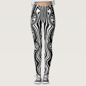 Leggings met zwarte en witte streep (Voorkant)