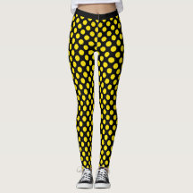 Leggings met zwarte gele poka Dots
