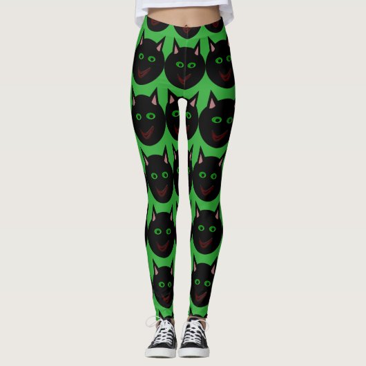 Leggings met zwarte kat (Voorkant)