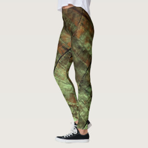Leggings Métal à Grunge rouillé vert