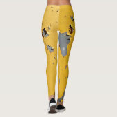 Leggings Métal jaune fissuré : texture sale. (Dos)