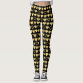 Leggings Metallic Gold Accent Hearts Valentine Gift (Devant)
