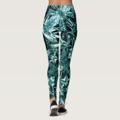 Leggings métalliques abstraits 101 sarcelle profon (Dos)