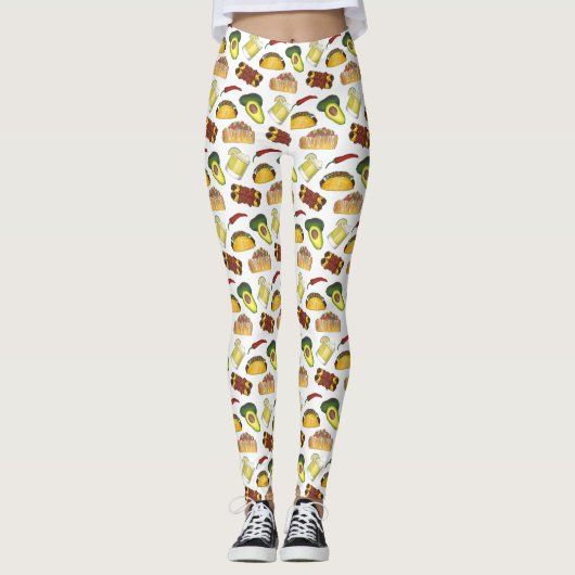 Leggings Mexique Tex Mex Nourriture Taco Enchilada Chimicha (Devant)