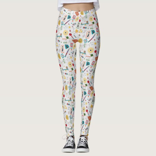 Leggings Mi-siècle moderne de l'âge atomique STEM Physique  (Devant)