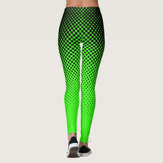 Leggings Mi-ton noir et vert (Dos)