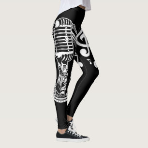 Leggings Microphone et notes de musique