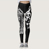 Leggings Microphone et notes de musique (Devant)