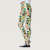 Leggings Mid Century Modern Pattern Colorful Retro Stylish (Gauche)