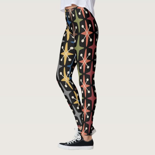 Leggings Mid Century Modern Starburst Pattern (Gauche)