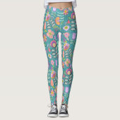 Leggings Midcentury Floral Green (Devant)