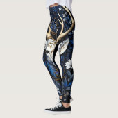 Leggings Midnight Celestial Floral Gothic Deer  (Gauche)