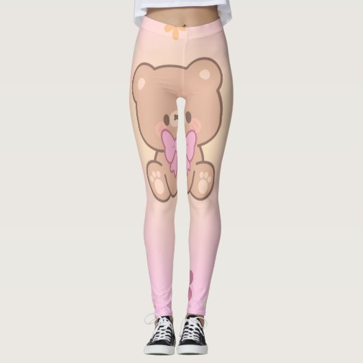 Leggings mignon avec des fleurs (Devant)