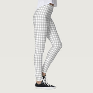 Leggings Mignon damier carreaux moderne fille blanc gris