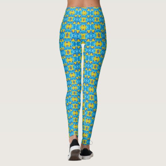 Leggings Mignon en caoutchouc jaune dans les bulles (Dos)