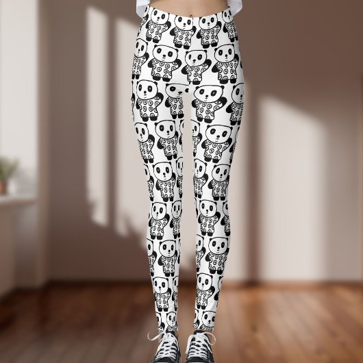 Leggings Mignon Pandy la Panda Noir et Blanc