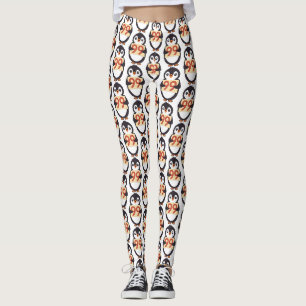 Leggings Mignon pingouin tenant un panneau avec le numéro 9