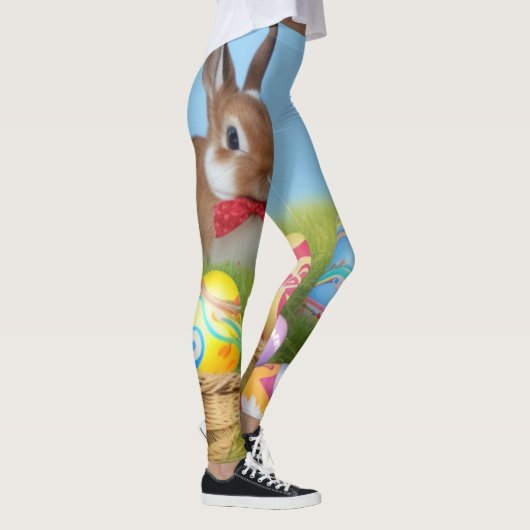 Leggings Mignonne Bunnyfor Pâques pour une humeur positive (Droite)