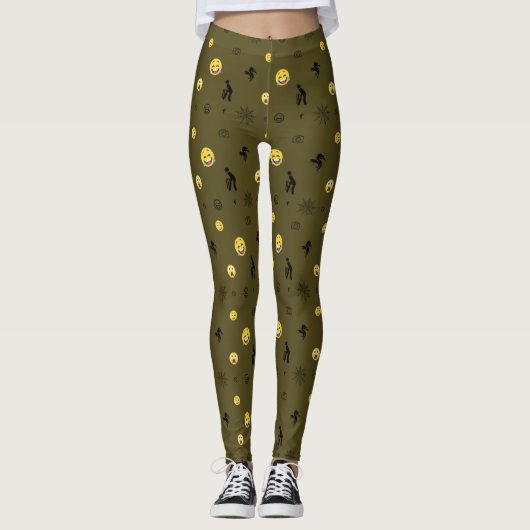 Leggings "Mignonne Emoji Motif face à l'émotion" (Devant)