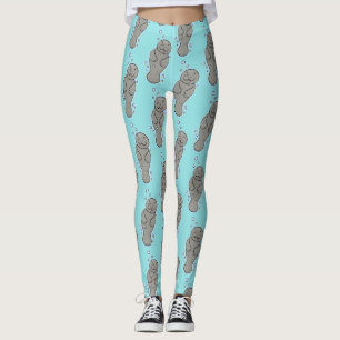 Leggings Mignonne manatée bébé avec bulles illustration
