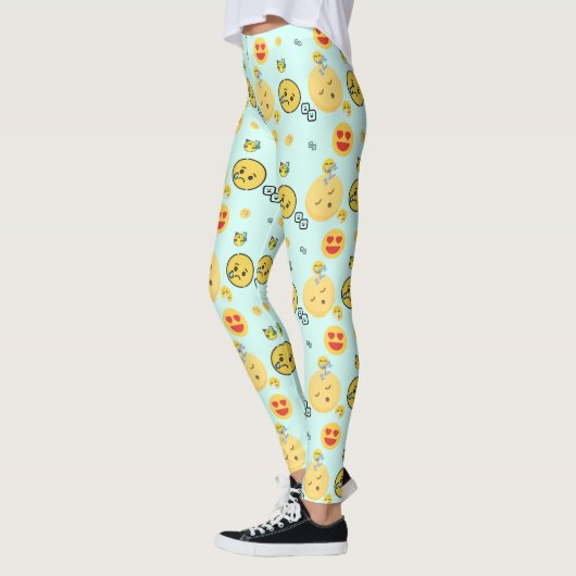 Leggings "Mignonne Motif Emoji Profite Des Visages" (Gauche)