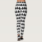 Leggings Mignonne Noir Et Blanc Arbre De Noël Mode (Dos)